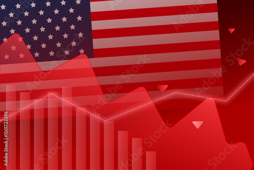 Tariff Trade Background with American Flag – Vector SVG Design for Import Duty Concept
