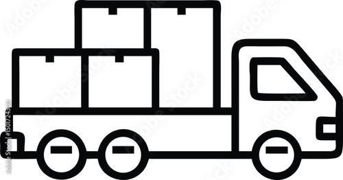 Efficient Cargo Delivery Truck Transportation Icon