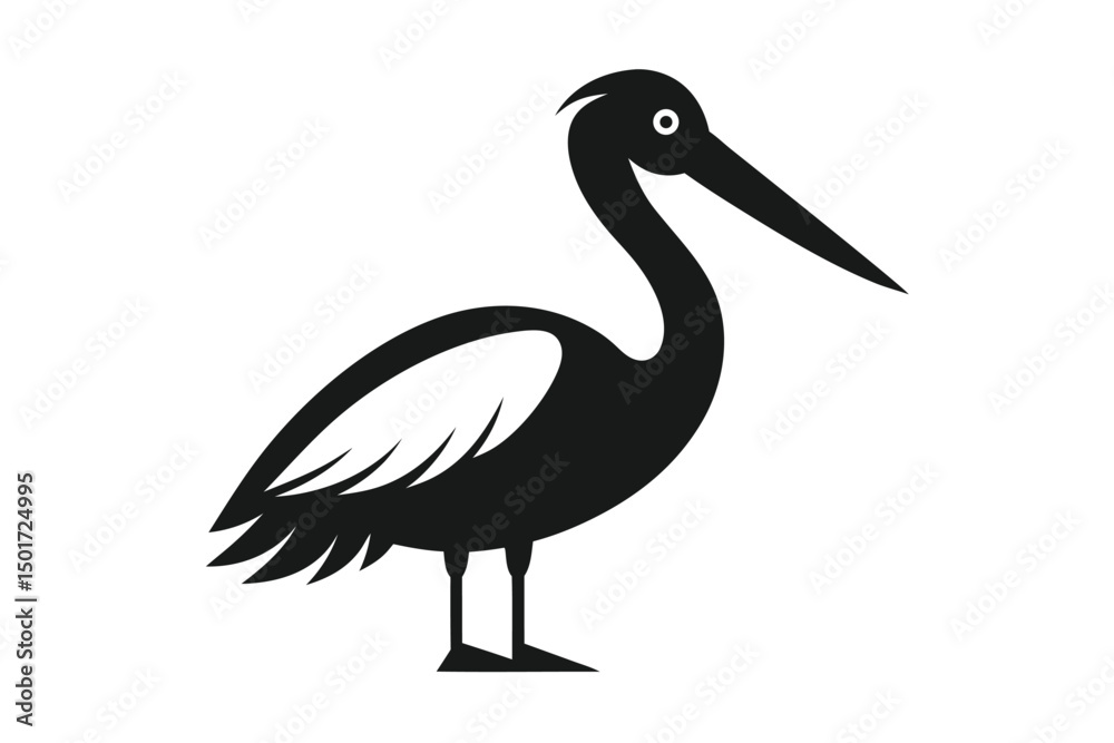 Obraz premium white stork silhouette