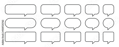 Set of chat speech bubbles on white. Speech Bubbles set. speech bubble comic signs. A collection of speech bubbles with a line of speech bubbles