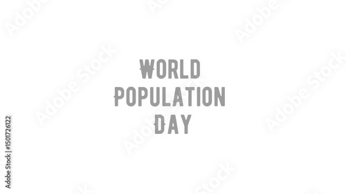 World population day text graphic on a plain white background