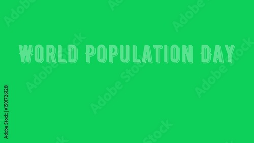 World population day text graphic on a plain green background