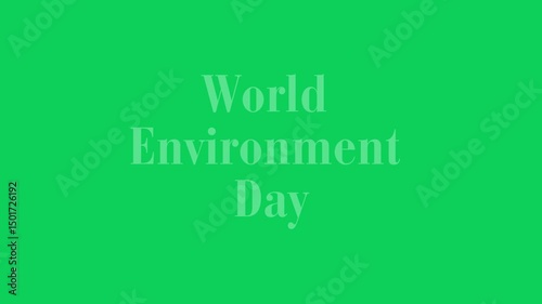 World environment text in decorative font centered on green page