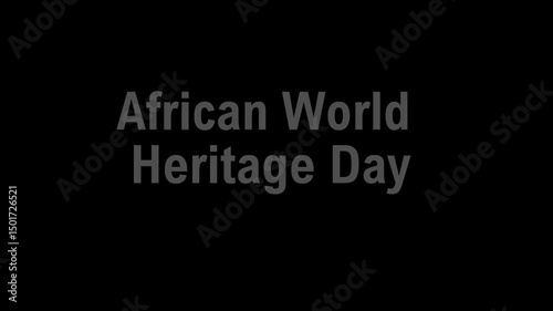 African world heritage text displayed on a dark background