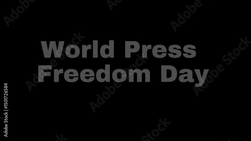 World press freedom day text in white on a black background