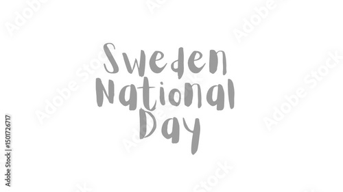 Black and white sweden national day text design illustration day