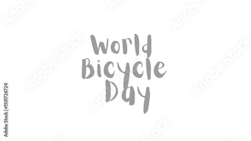World bicycle day text in black and white simple typography art