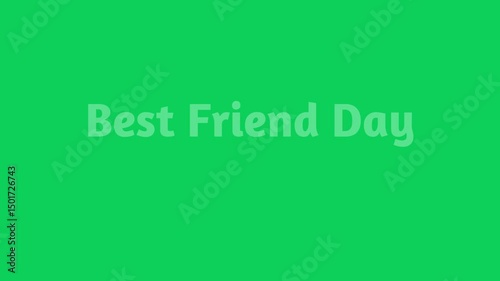 Best friend day text on a green background in simple design