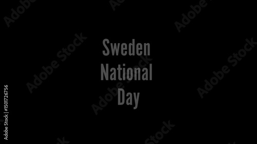Sweden national day text on black background simple design day