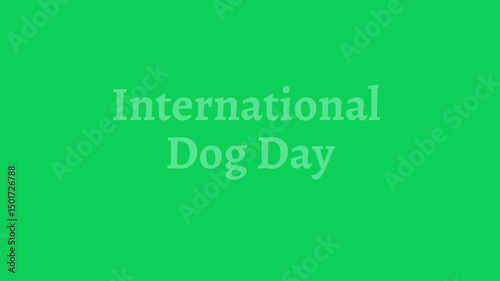 International dog day text on a green background illustration