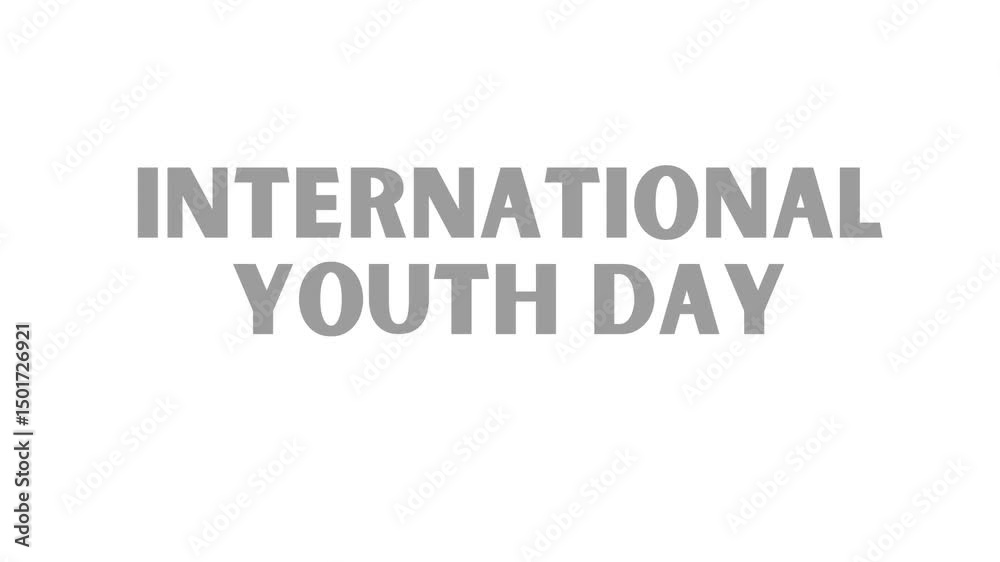 International youth day text in bold black letters on white