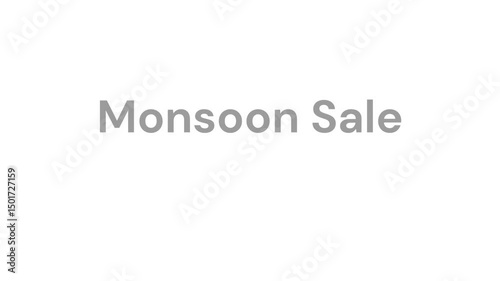 Monsoon sale text announcement on a white background image shot