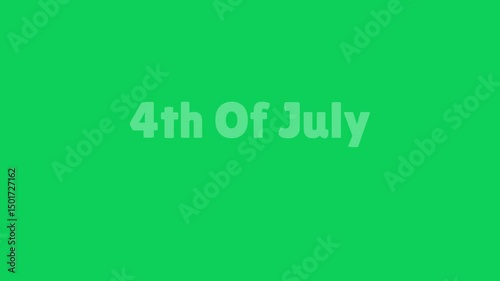 Fourth of july text on a green background in a simple design style