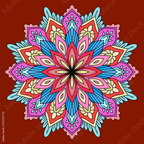 Mandala abstract floral background, Flower Mandala. Vintage decorative elements. Oriental pattern, vector illustration. Islam, Arabic, Indian, Moroccan, Spain, Turkish, Pakistan, Chinese, mystic