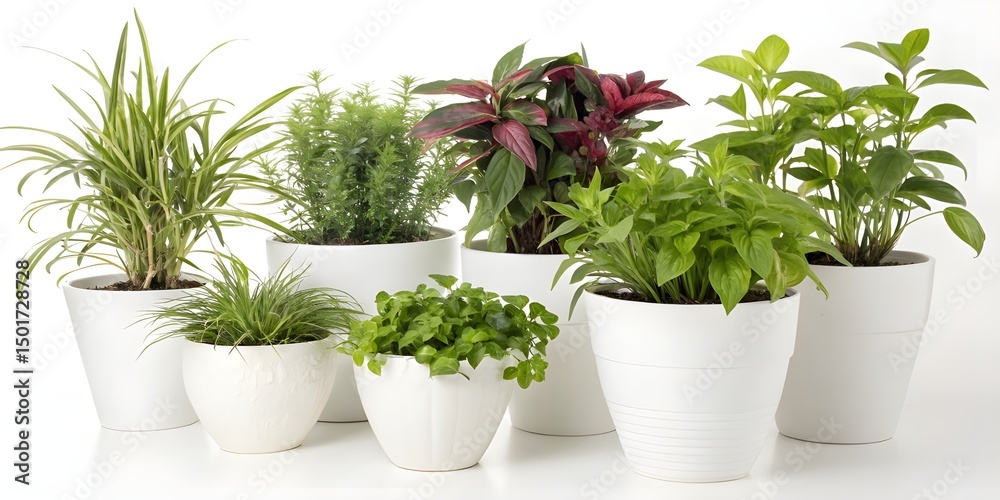Fototapeta premium Potted Plants Background – Urban Gardening Vibe
