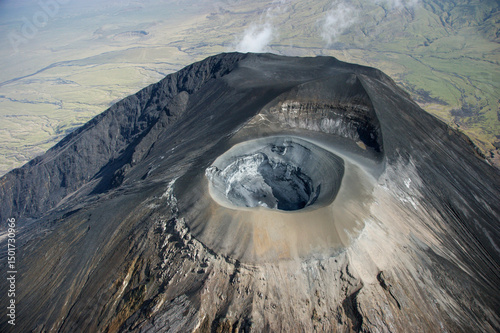 Aerial view of the beautiful Ol Donyo Lengai volcano with its cone of slag, Tanzania. photo