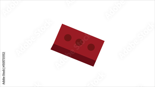red brick on white background