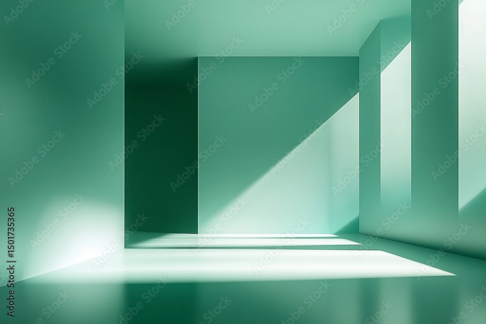 Fototapeta premium Minimalist architectural space with diffused lighting and monochromatic palette