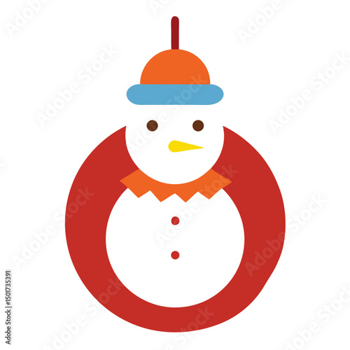 snowman with christmas tree