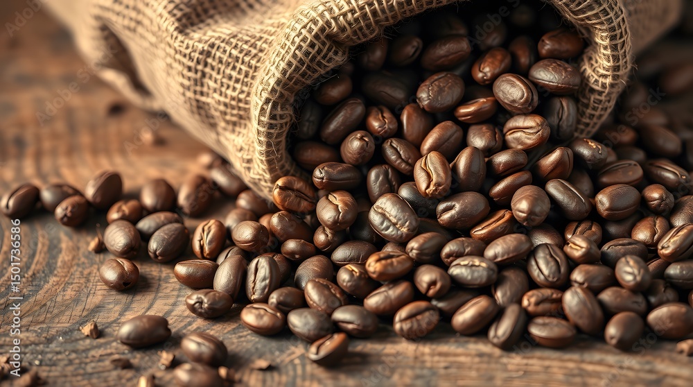 Fototapeta premium Roasted coffee beans. Food concept