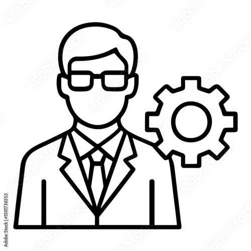 Icon person product manager on white background vector
Vector line icon profession