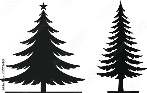 Silhouette Christmas and New Year Celebration Icons Design. Christmas and New Year Silhouette Celebration Icons. Holiday Silhouette Icons for Christmas and New Year