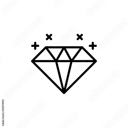 Diamond icon vector for computer, web and mobile app 