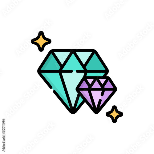 Diamond icon vector for computer, web and mobile app 