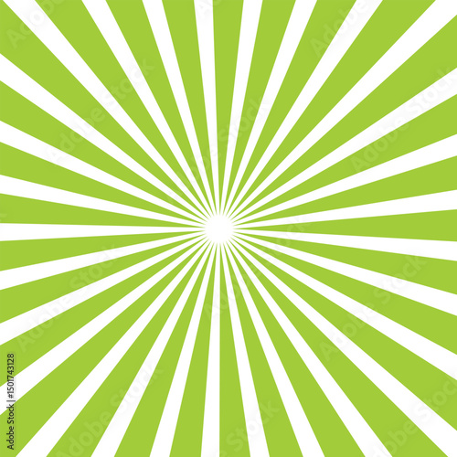 Bright green rays background. Comics, pop art style.