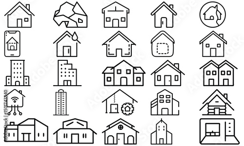 Modern and Traditional Home Icons