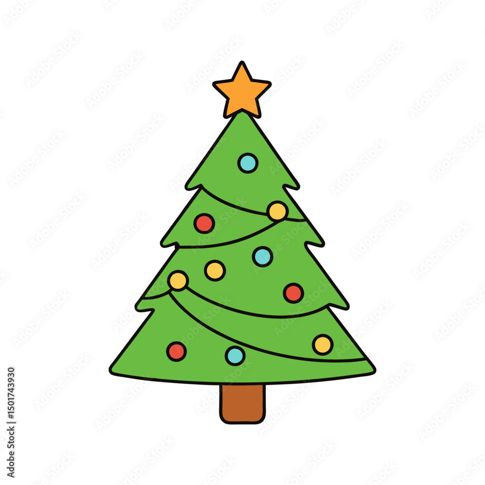 Obraz premium christmas tree high color vector art