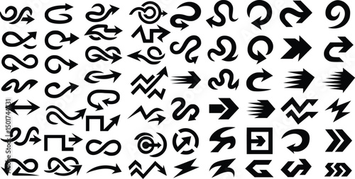 Modern minimalist arrow shape design symbolizing direction, progress, and movement. Perfect for web, UI, infographic, and branding vector projects in a clean and professional style