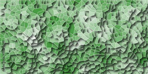  3D Abstract Tiles broken glass Texture with Green Shades. Abstract colorful broken stained glass background design with line. Geometric pattern with 3d shapes vector Illustration.