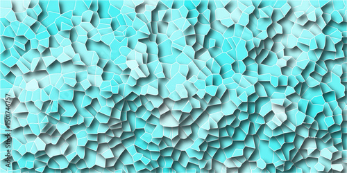  3D Abstract Tiles broken glass Texture with Green Shades. Abstract colorful broken stained glass background design with line. Geometric pattern with 3d shapes vector Illustration.
