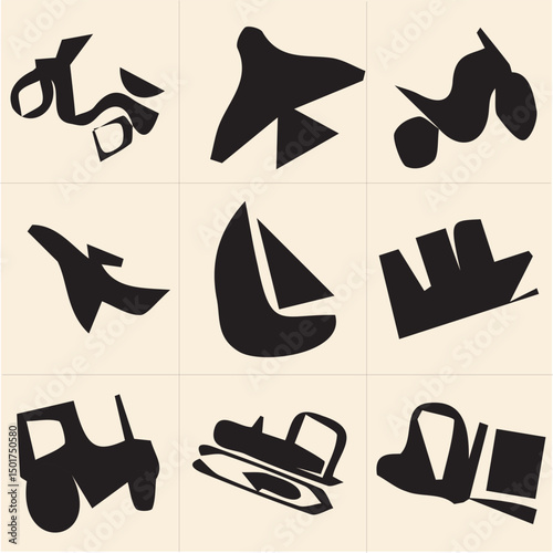 All kind of transportation vector Black and white set-20
