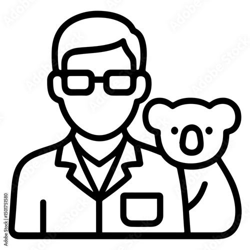 Zoologist man icon on white background vector
Vector line profession icon