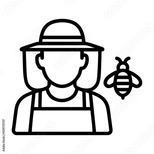 Beekeeper man icon on white background vector
Vector line profession icon