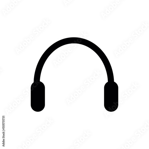 Sound Headset Icon Isolated on Black and White Vector Graphic