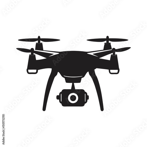 civilian aerial drone flat icon for apps website vector art