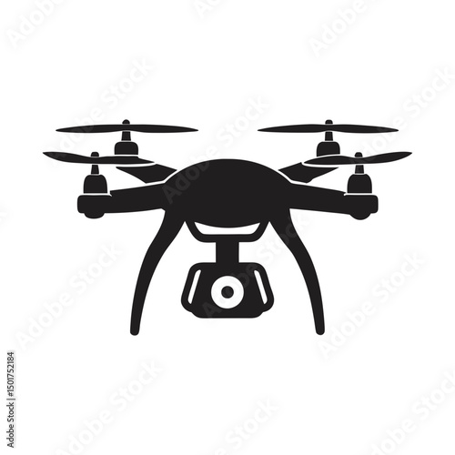 civilian aerial drone flat icon for apps website vector art