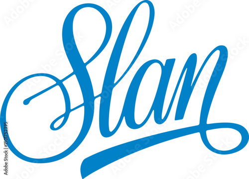 Blue Slam Typography.