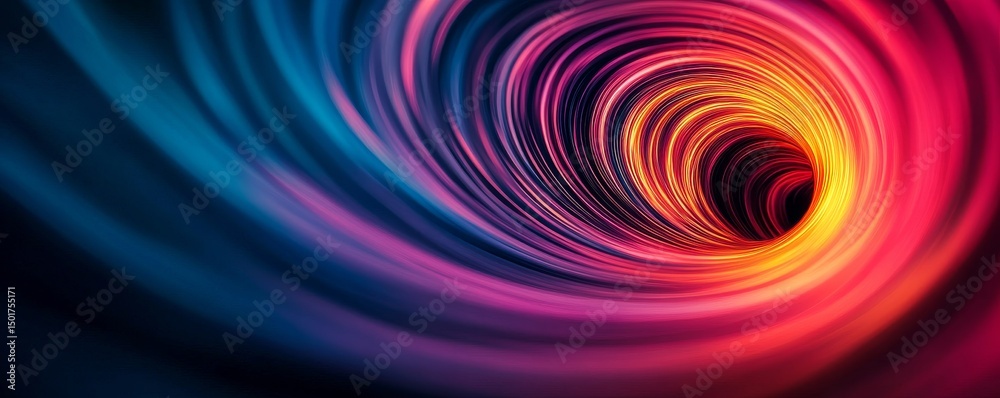 Fototapeta premium Abstract Colorful Light Trails into a Tunnel, background , vortex