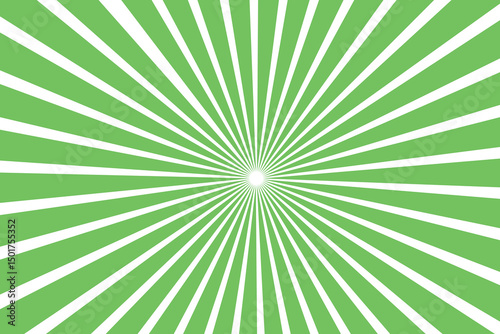 Retro lime green sun rays on halftone bg. Pop art comic cartoon