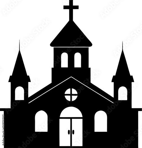 church silhouette vector