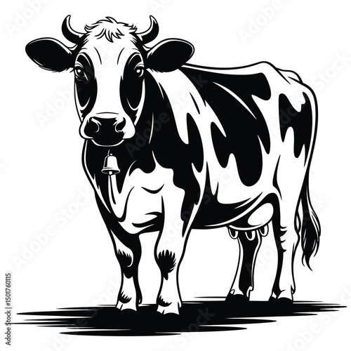 cow on a white background