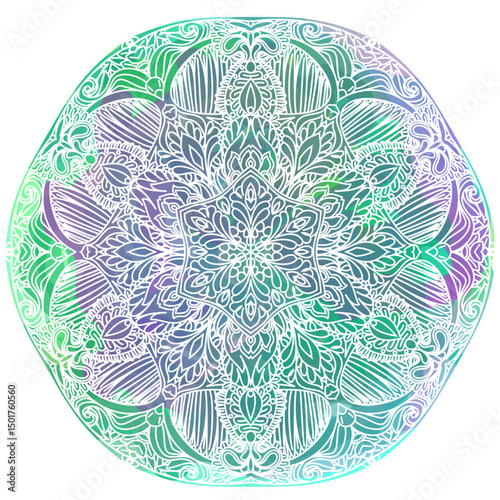 vector abstract pattern Mandala art. Clipart isolated on white background
