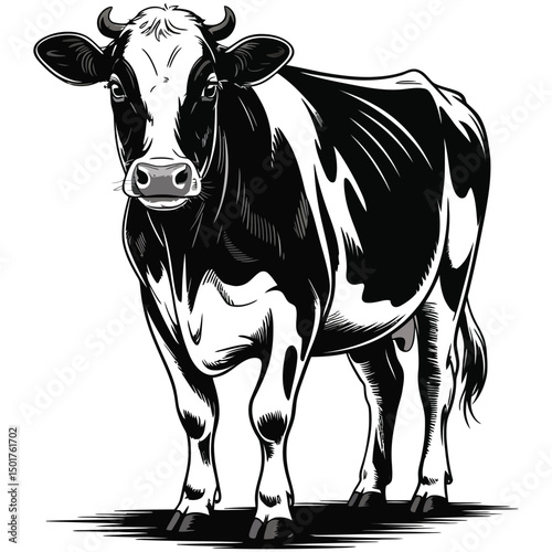 black and white cow