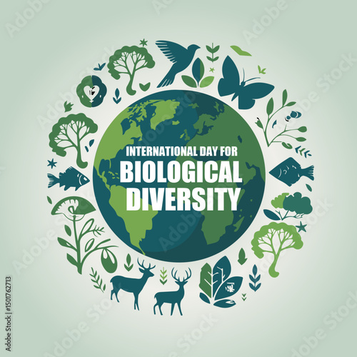 International Day for Biological Diversity – Nature Icons & Vector Set.	