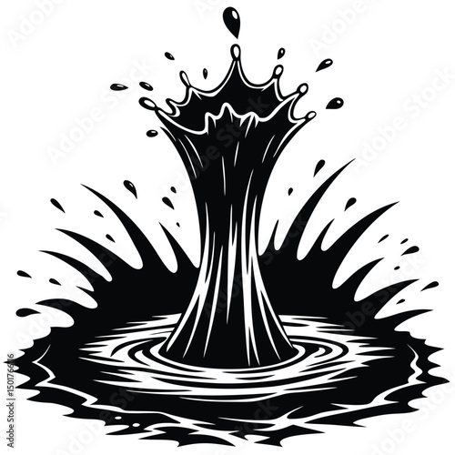 High Impact Splash from a Tall Jump Dynamic Water Action Graphic