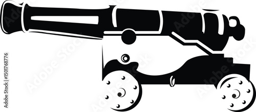 Vintage World War I Field Cannon Silhouette